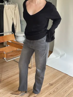 Djerf Avenue Avslappnade Jeans Gra Fashion