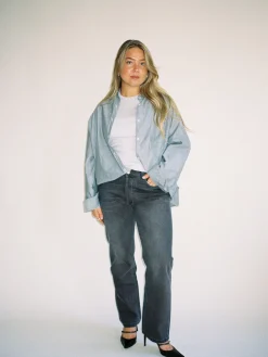 Djerf Avenue Avslappnade Jeans Gra Fashion