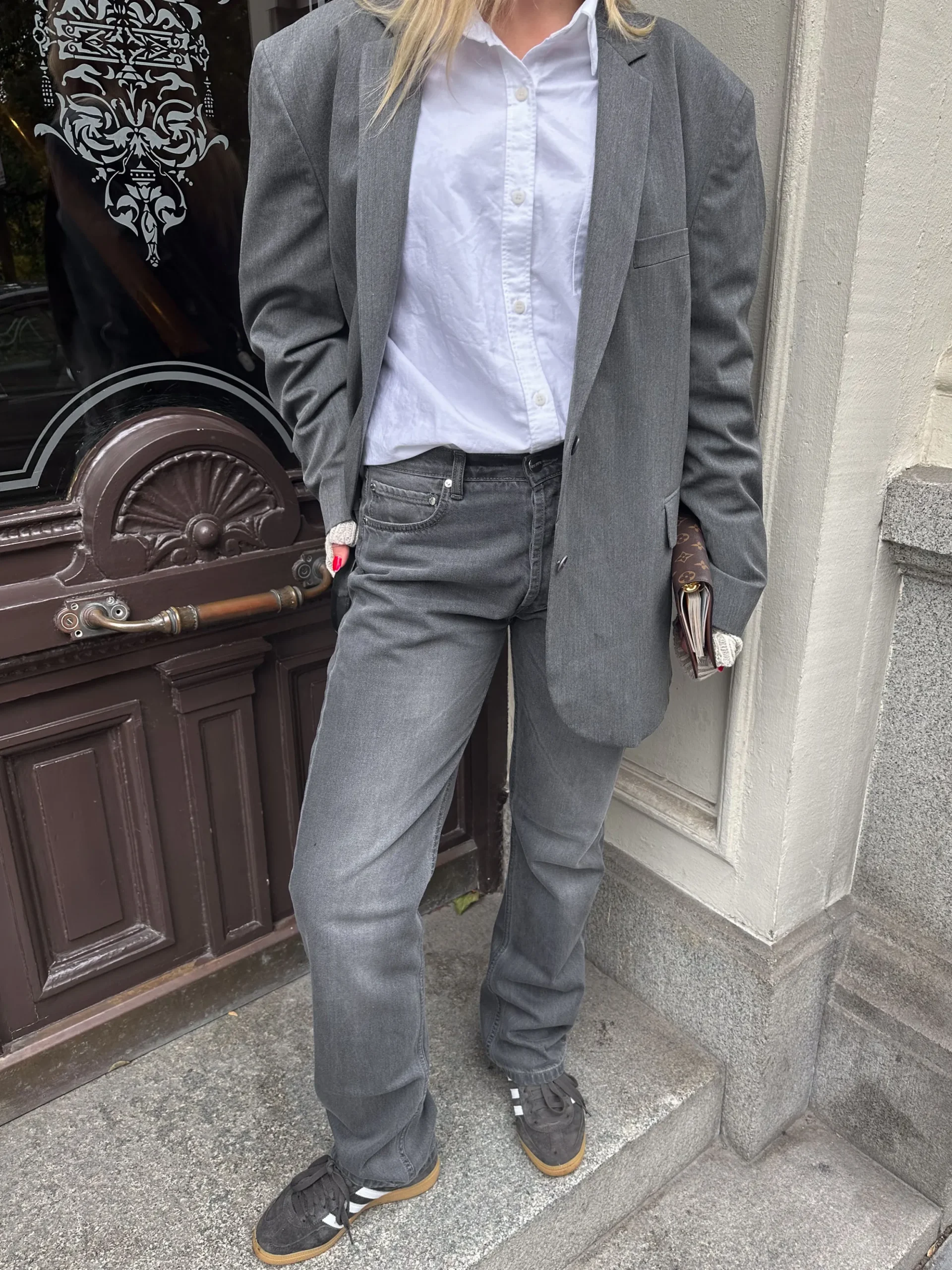 Djerf Avenue Avslappnade Jeans Gra - Hog Best