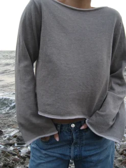 Djerf Avenue Bateau Neck Sweater Creamy Oat Clearance