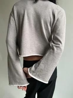 Djerf Avenue Bateau Neck Sweater Creamy Oat Clearance