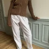 Djerf Avenue Breezy Pants Beige Stripe Outlet