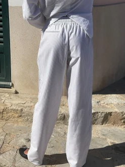 Djerf Avenue Breezy Pants Beige Stripe Outlet