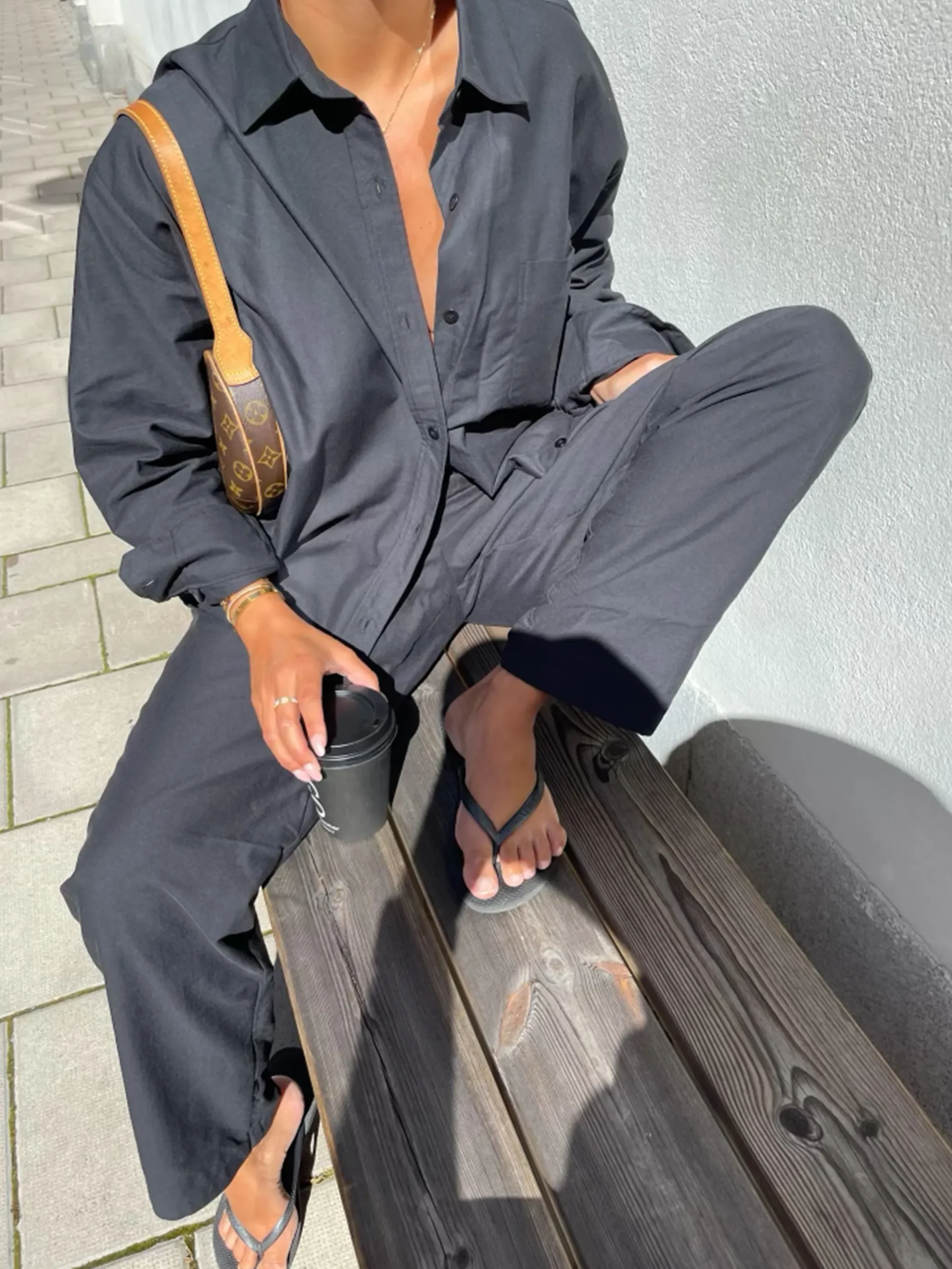 Djerf Avenue Breezy Pants Svart New