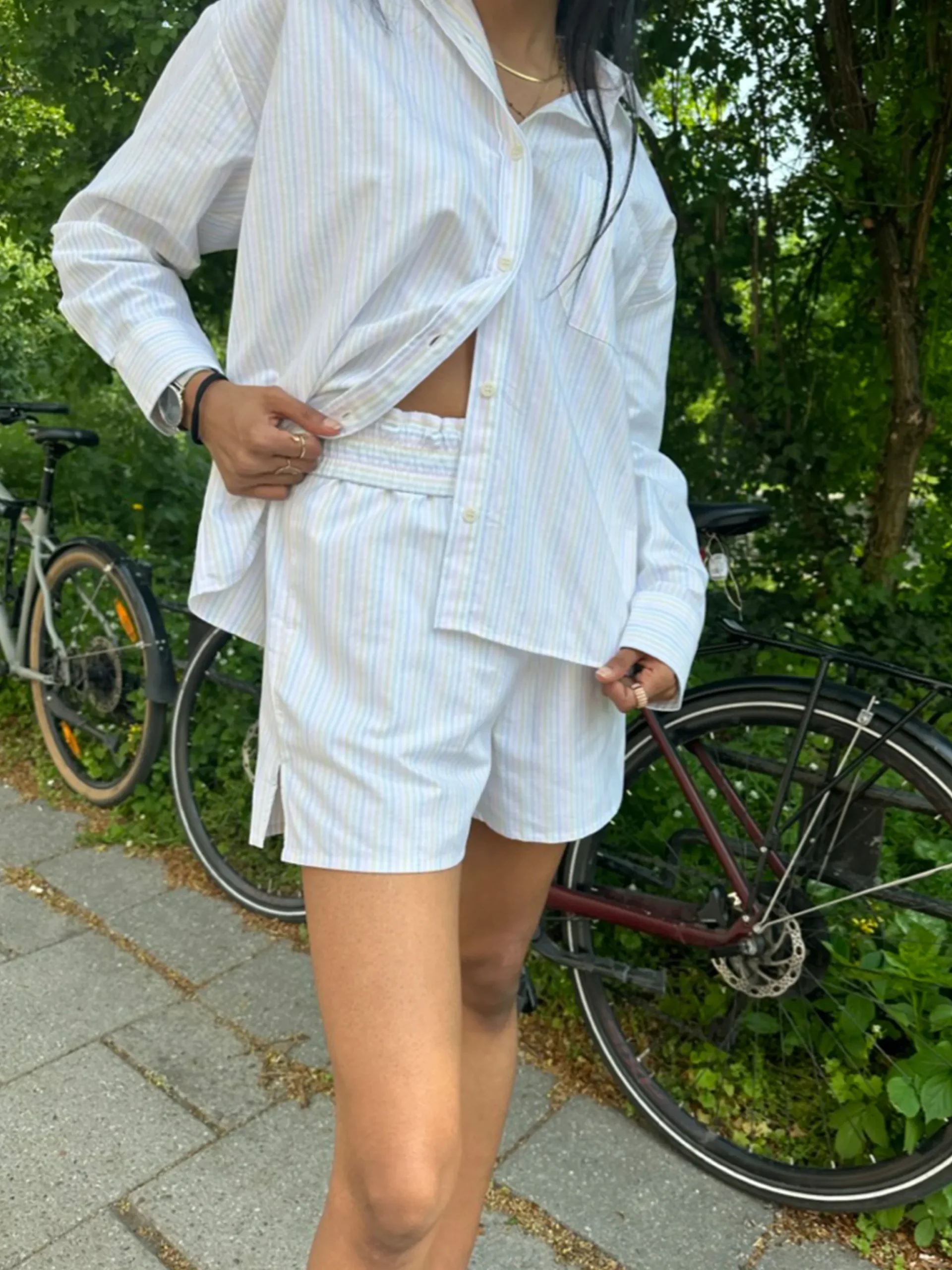 Djerf Avenue Breezy Shirt Rainbow Discount