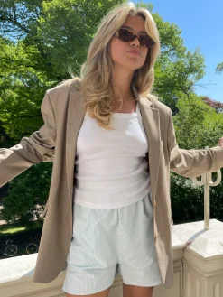 Djerf Avenue Breezy Shorts Green Stripe Shop