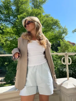 Djerf Avenue Breezy Shorts Green Stripe Shop