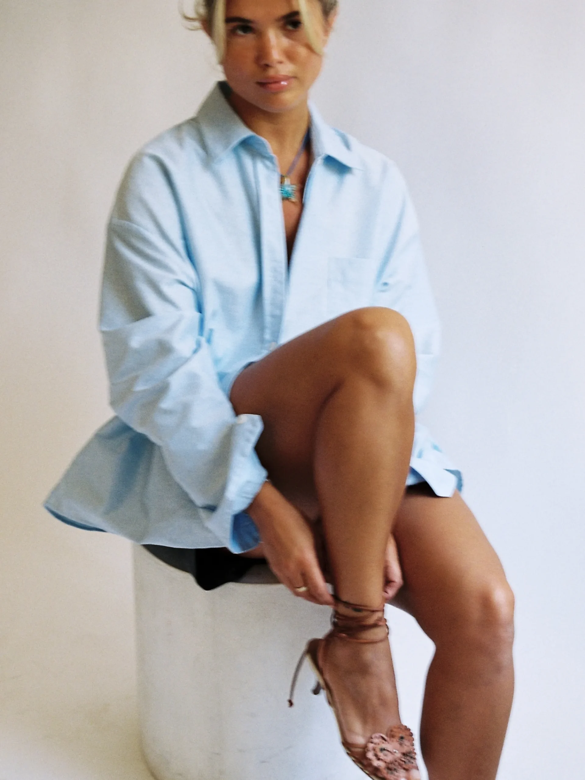 Djerf Avenue Breezy Skjorta Bla Best Sale