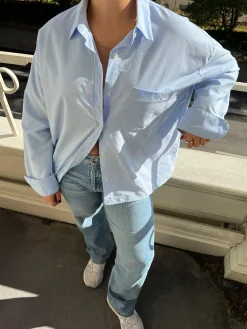 Djerf Avenue Breezy Skjorta Bla Best Sale