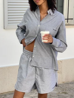 Djerf Avenue Breezy Skjorta Gra Discount