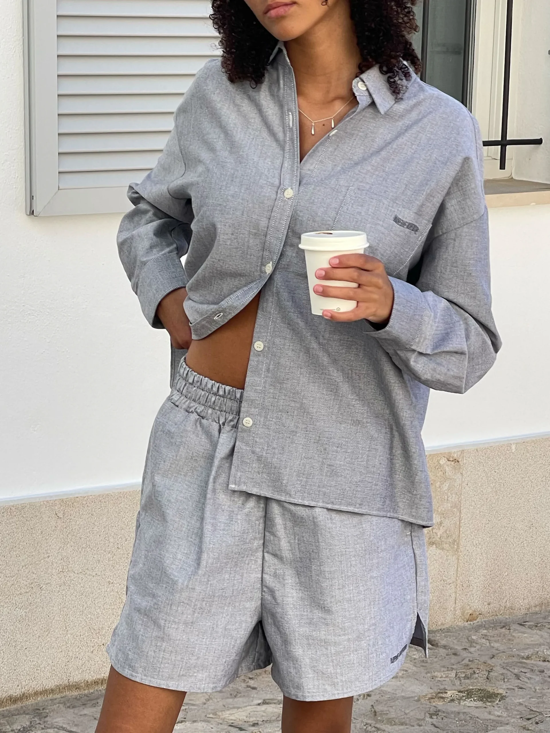 Djerf Avenue Breezy Skjorta Gra Discount