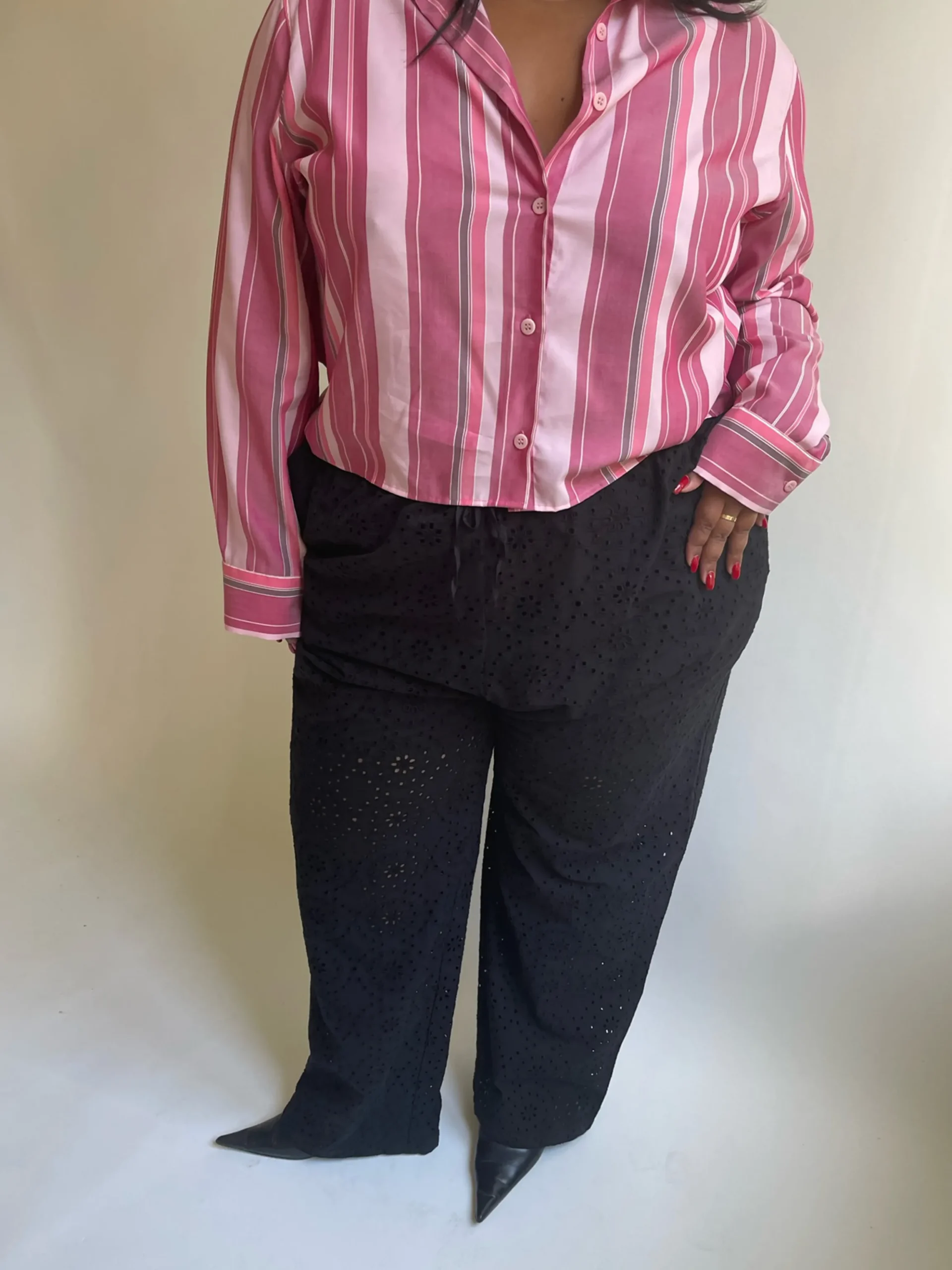 Djerf Avenue Broderie Anglaise Byxor Svart Sale