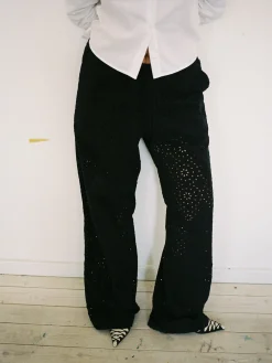 Djerf Avenue Broderie Anglaise Byxor Svart Sale