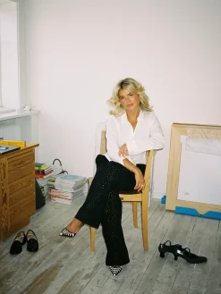 Djerf Avenue Broderie Anglaise Byxor Svart Sale