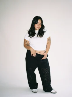 Djerf Avenue Broderie Anglaise Byxor Svart Sale