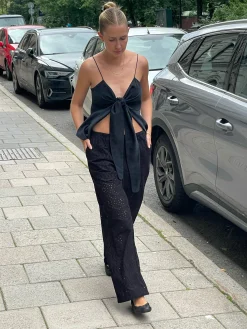 Djerf Avenue Broderie Anglaise Byxor Svart Sale