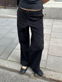 Djerf Avenue Broderie Anglaise Byxor Svart Sale