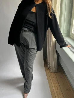 Djerf Avenue Button Up Cardigan Svart Outlet