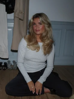 Djerf Avenue Daglig Langarmad Topp Ribbad Gramelerad Cheap