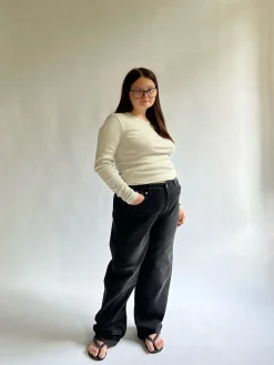 Djerf Avenue Daglig Langarmad Topp Ribbad Gramelerad Cheap