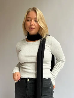 Djerf Avenue Daglig Langarmad Topp Ribbad Gramelerad Cheap