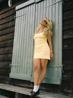 Djerf Avenue Daglig Tankklanning Ribbad Babygul Cheap