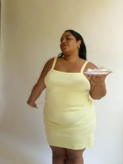 Djerf Avenue Daglig Tankklanning Ribbad Babygul Cheap