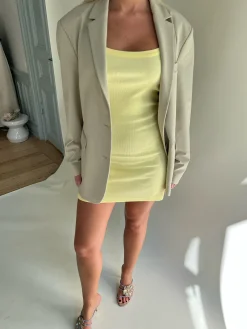 Djerf Avenue Daglig Tankklanning Ribbad Babygul Cheap