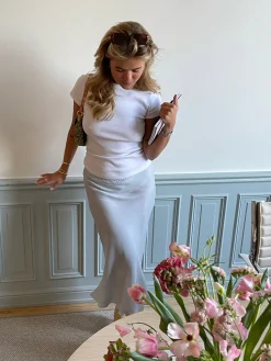 Djerf Avenue Daglig T-Shirt Ribbad Vit Hot