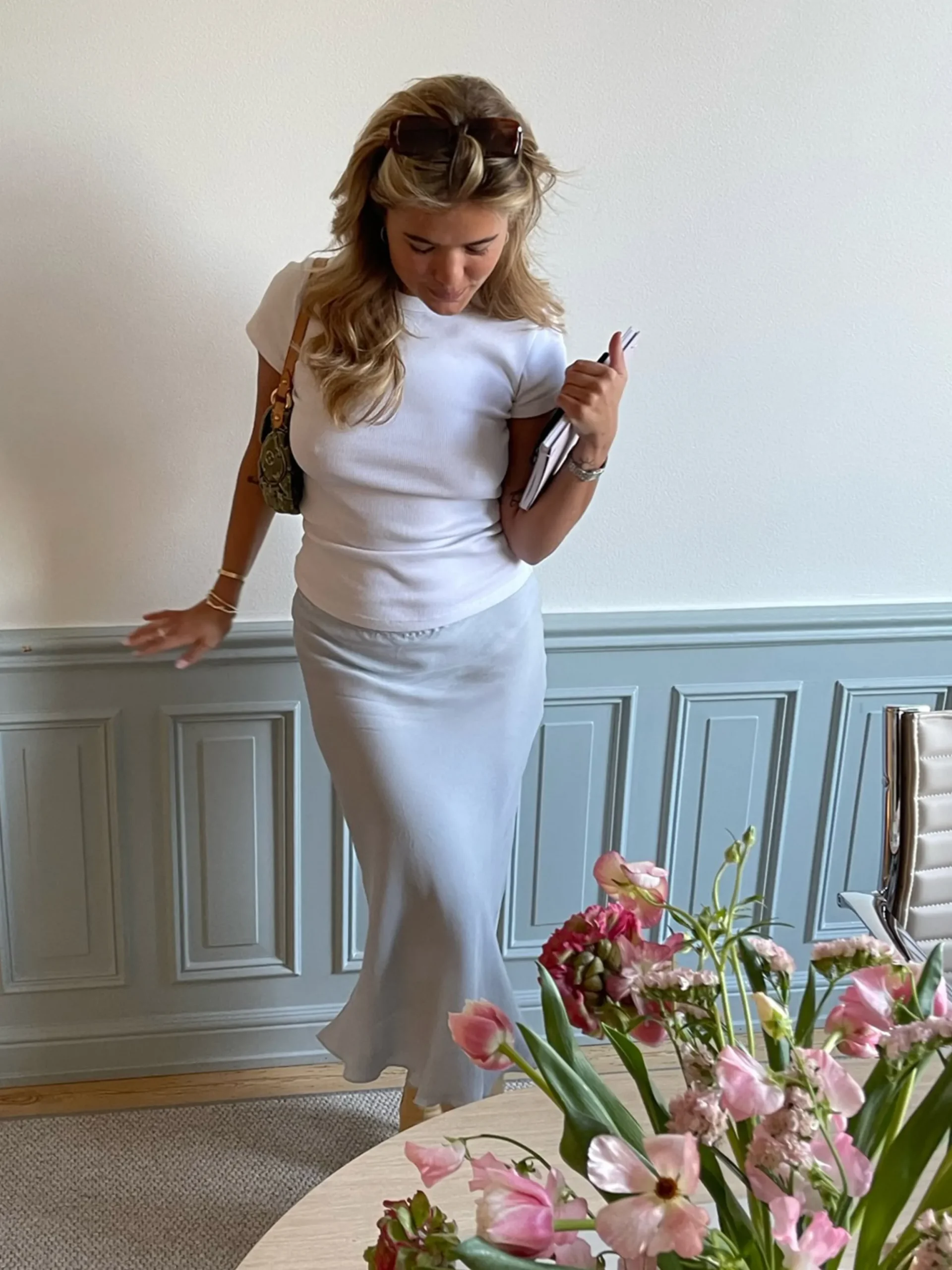 Djerf Avenue Daglig T-Shirt Ribbad Vit Hot