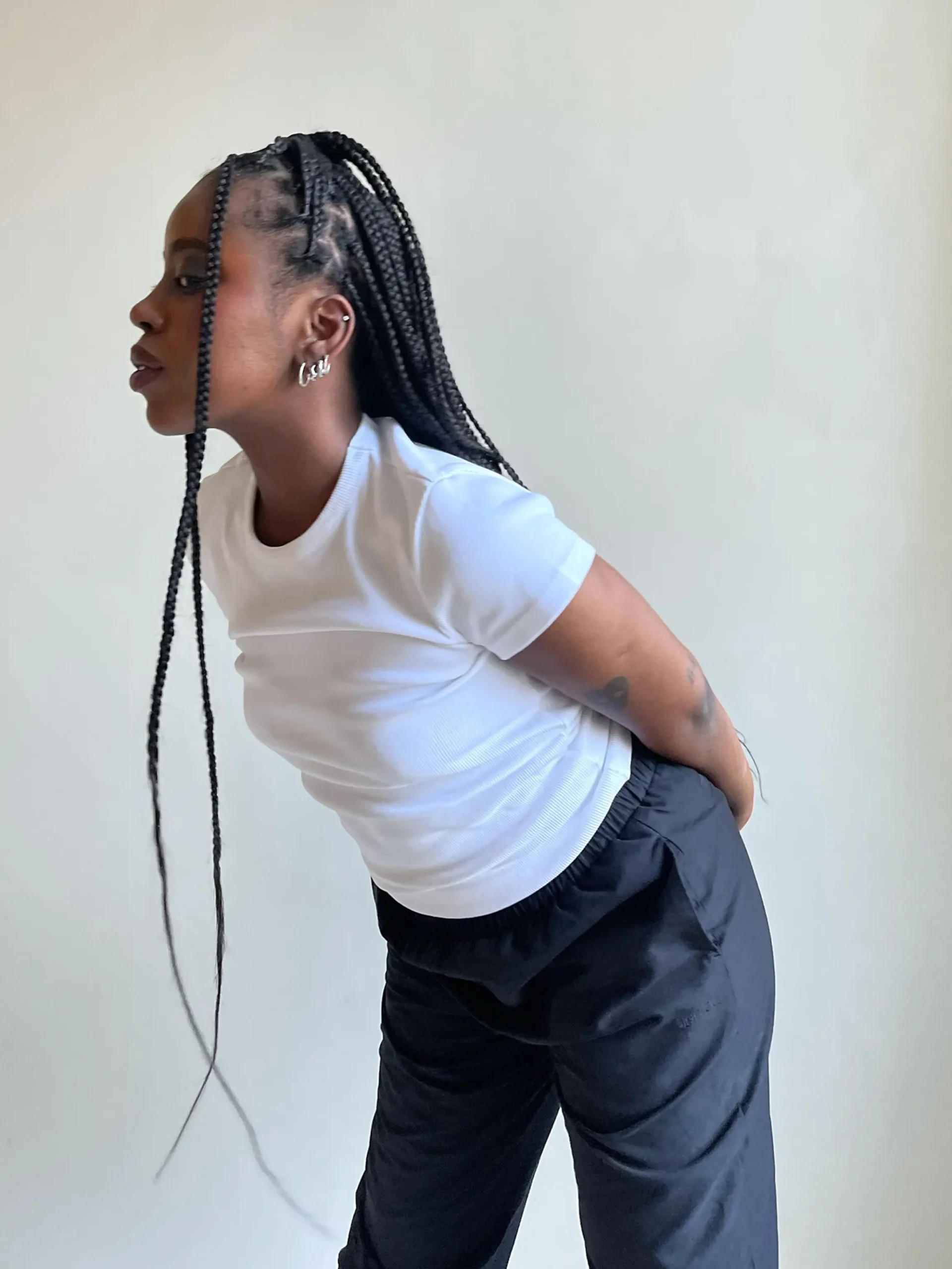 Djerf Avenue Daglig T-Shirt Ribbad Vit Hot