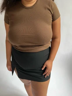 Djerf Avenue Daglig T-Shirt Ribbed Kakao Store