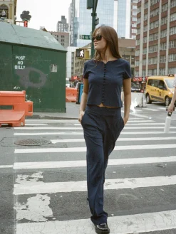 Djerf Avenue Dag-Till-Dag Top Deep Blue Best