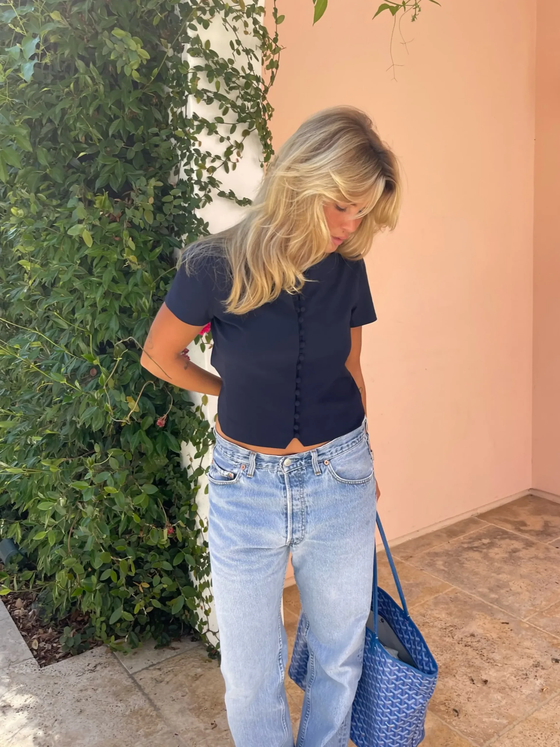 Djerf Avenue Dag-Till-Dag Top Deep Blue Best