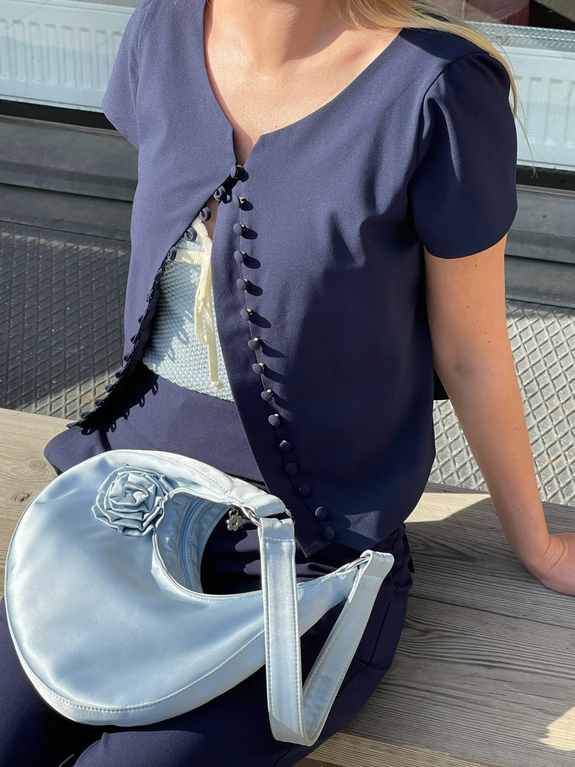 Djerf Avenue Dag-Till-Dag Top Deep Blue Best