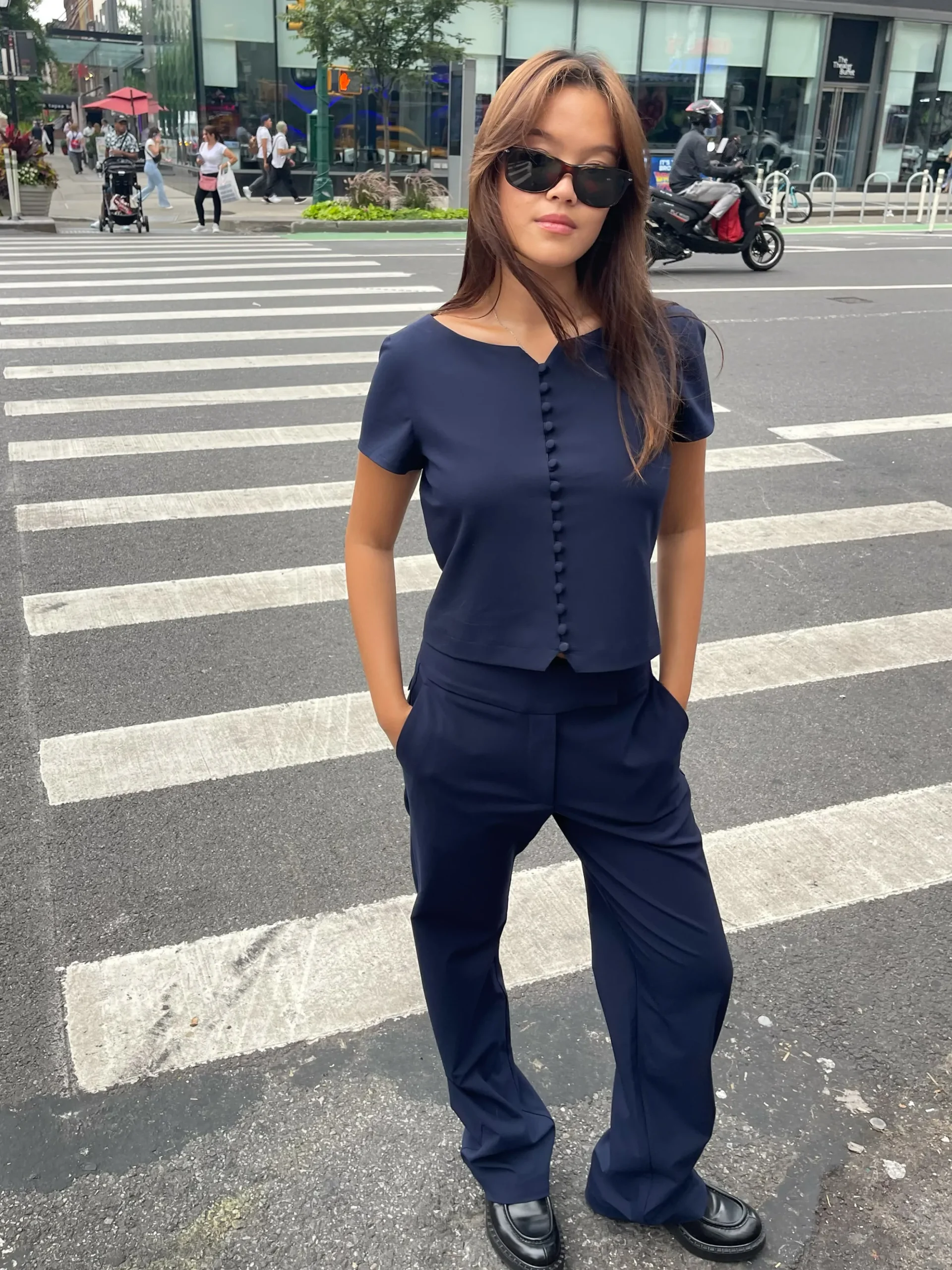 Djerf Avenue Dag-Till-Dag Top Deep Blue Best