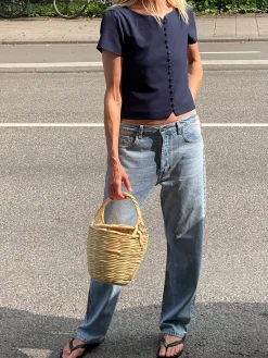 Djerf Avenue Dag-Till-Dag Top Deep Blue Best