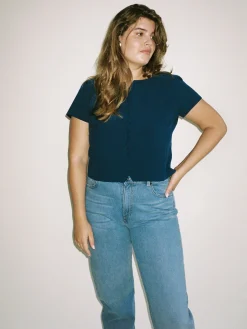 Djerf Avenue Dag-Till-Dag Top Deep Blue Best