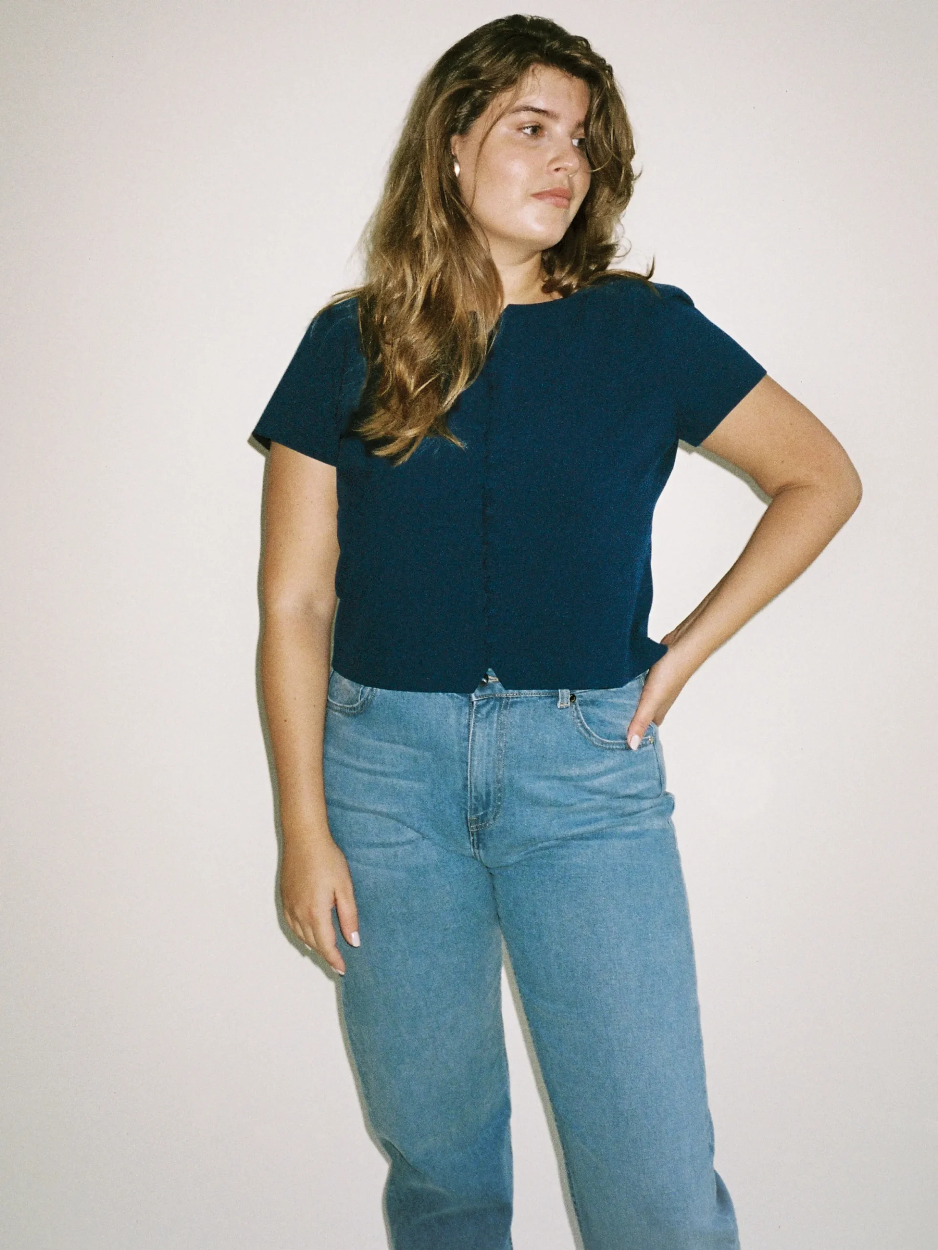 Djerf Avenue Dag-Till-Dag Top Deep Blue Best