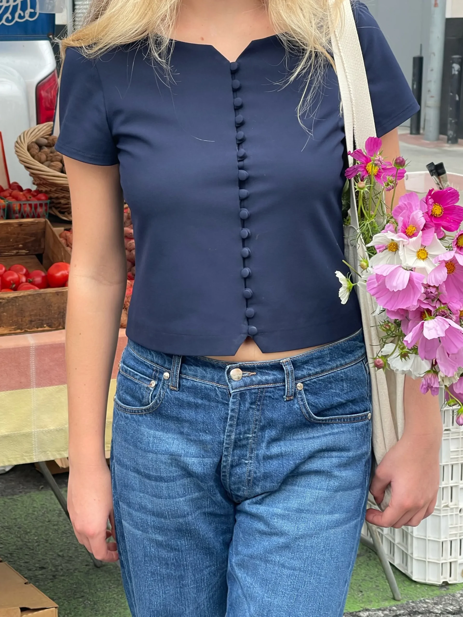 Djerf Avenue Dag-Till-Dag Top Deep Blue Best