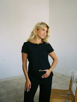 Djerf Avenue Dag-Till-Dag Topp Svart New