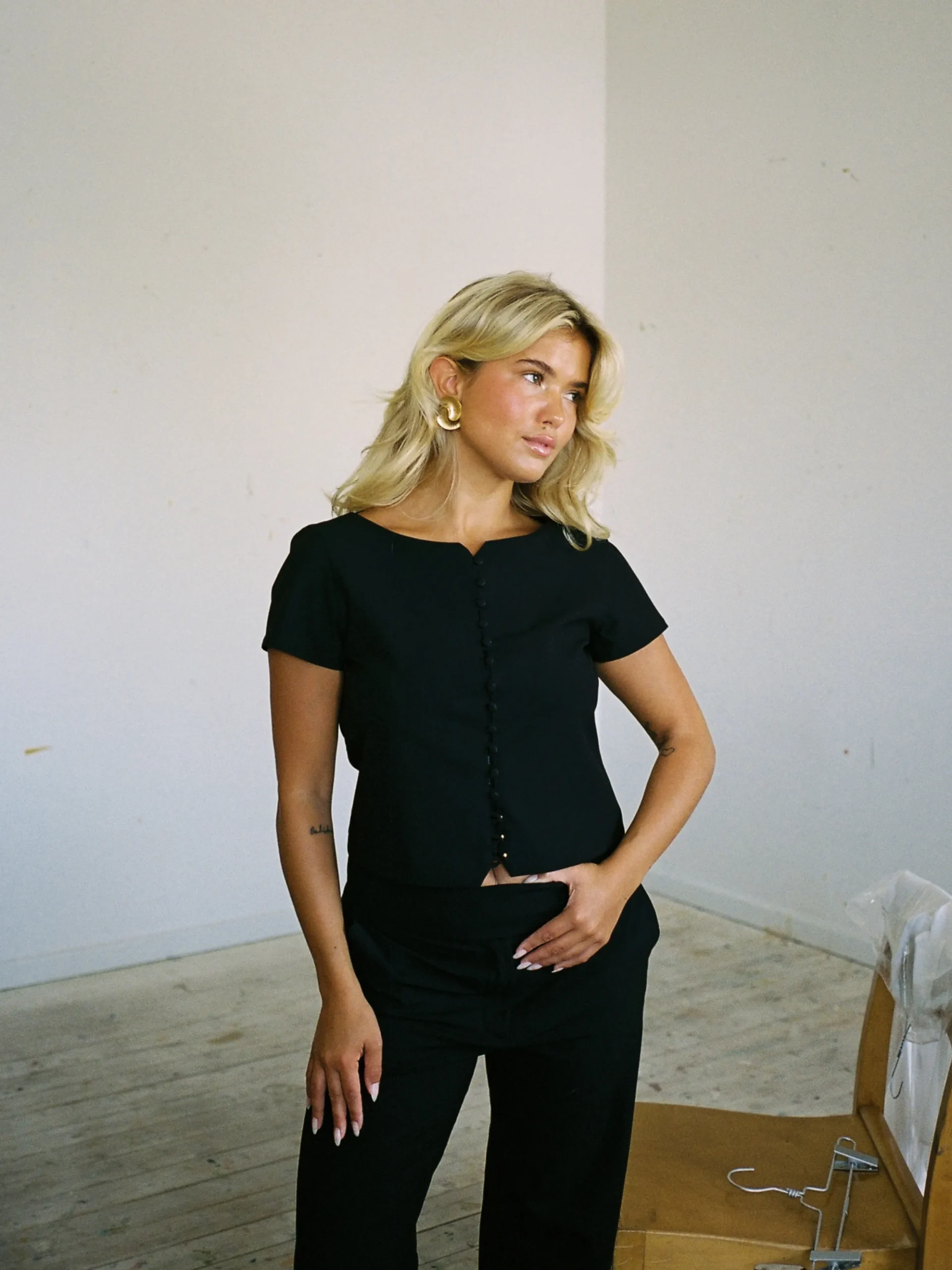 Djerf Avenue Dag-Till-Dag Topp Svart New