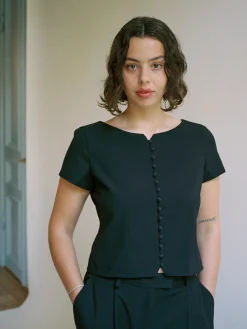 Djerf Avenue Dag-Till-Dag Topp Svart New