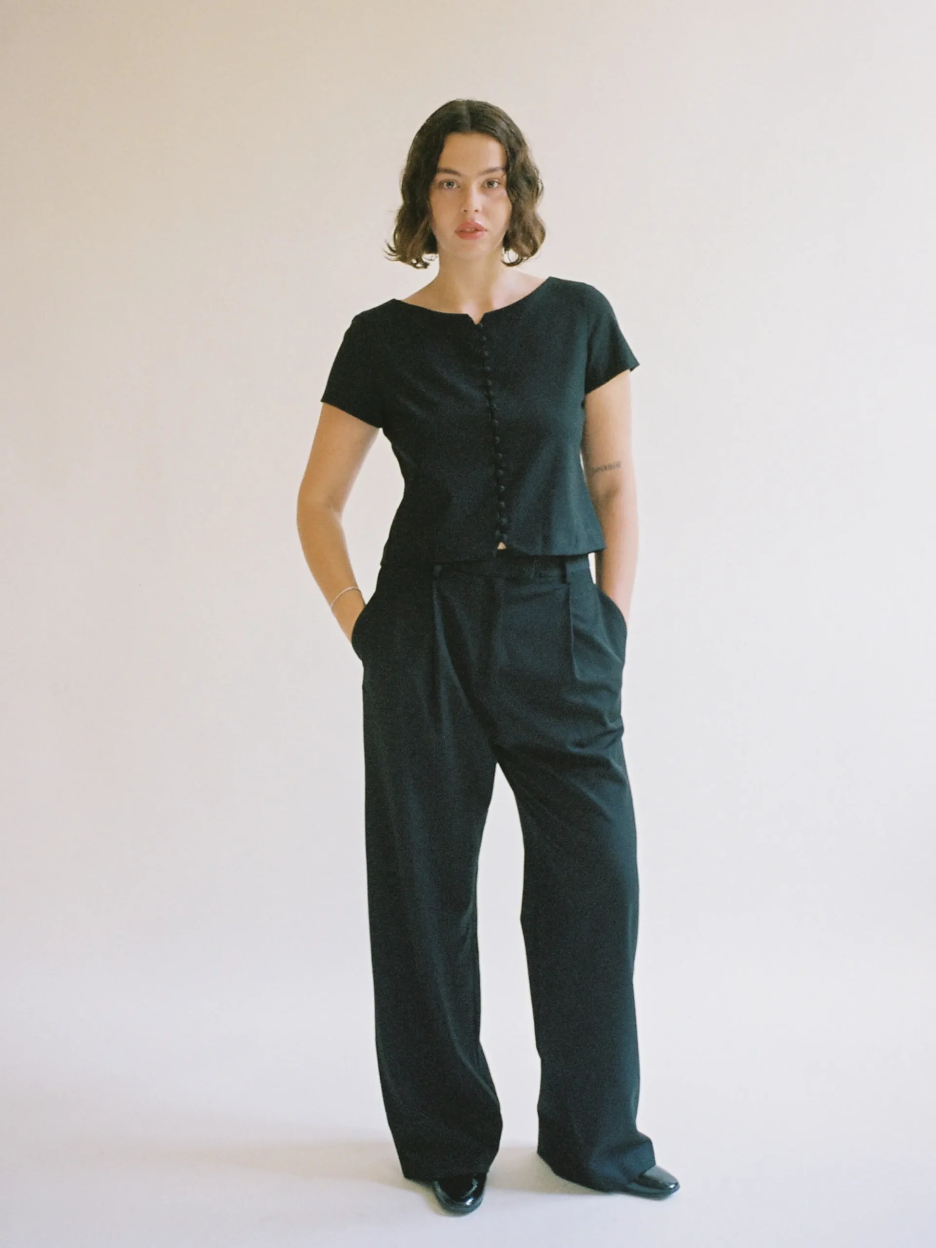 Djerf Avenue Dag-Till-Dag Topp Svart New