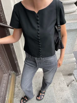 Djerf Avenue Dag-Till-Dag Topp Svart New