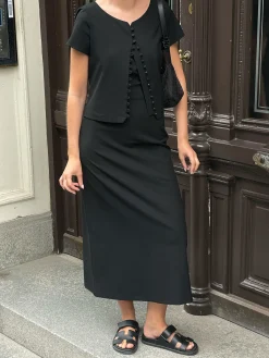 Djerf Avenue Dag-Till-Dag Topp Svart New