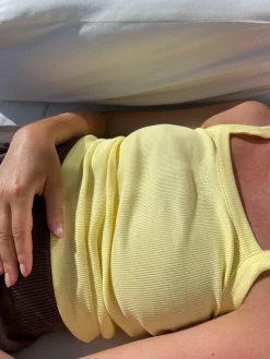 Djerf Avenue Daily Linne Ribbed Baby Gul Best