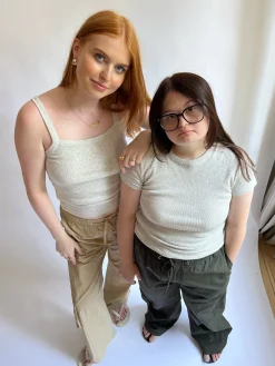 Djerf Avenue Daily Linne Ribbed Grey Melange Clearance