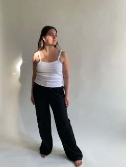 Djerf Avenue Daily Linne Ribbed White Clearance