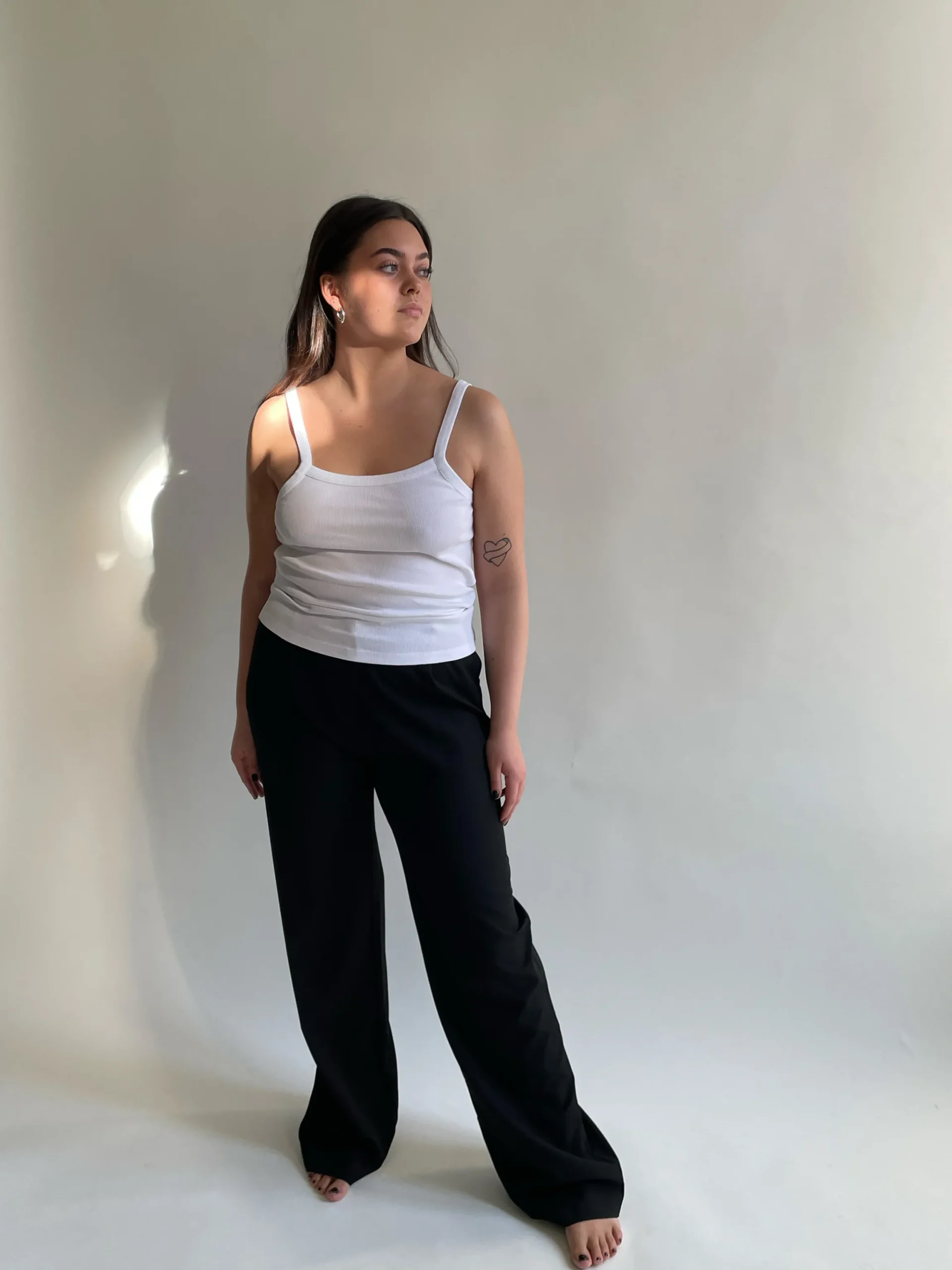 Djerf Avenue Daily Linne Ribbed White Clearance